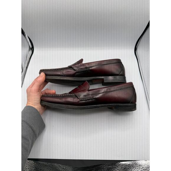 Allen Edmonds Walden Penny Loafers Leather Cherry Red/Brown Size 12 Mens - Picture 7 of 10